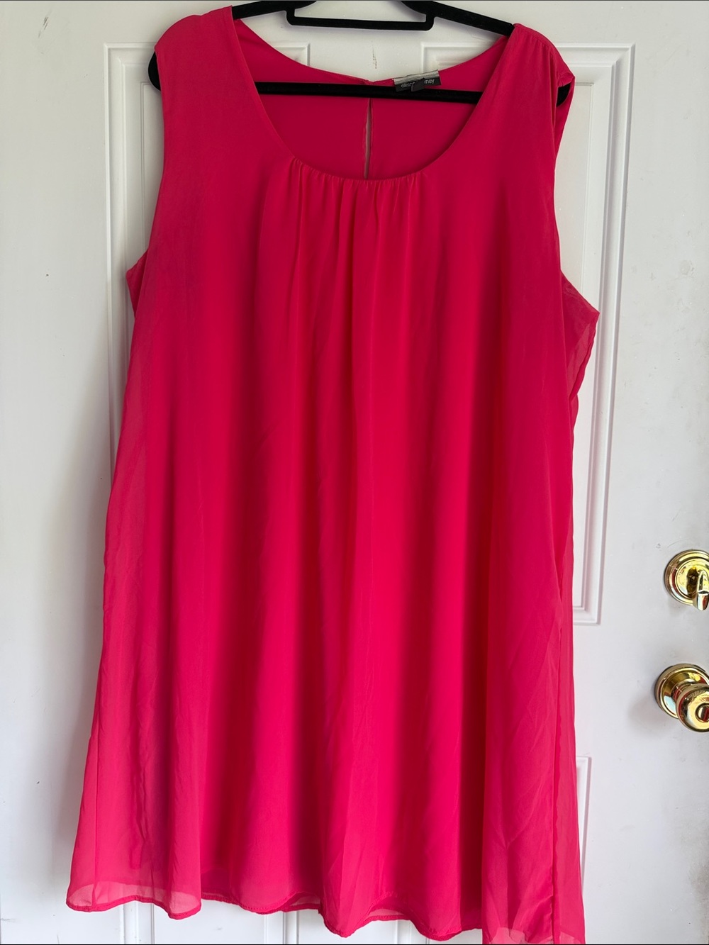 Allison Brittney Hot Pink Sleeveless Midi Dress